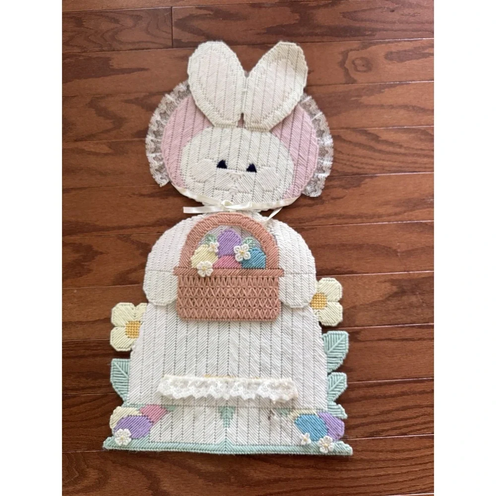 (9)‎ Vintage 70s Holiday Wall Door Hanging Needlepoint Plastic Canvas Retro - Picture 4 of 16
